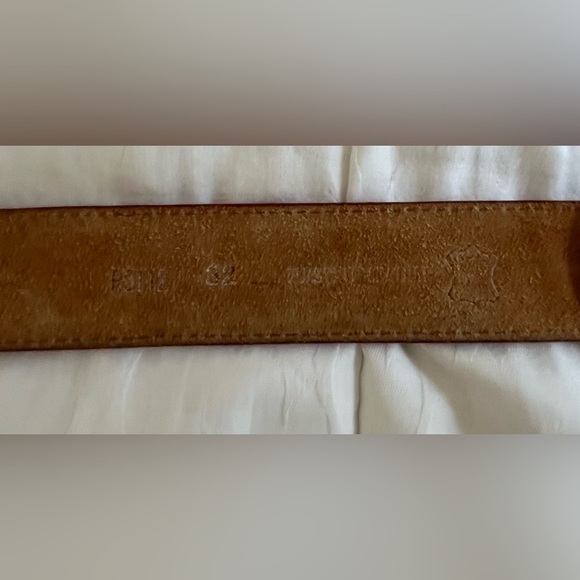 Red Leather Belt Skull & Hearts Size 32 - Picture 2 of 3